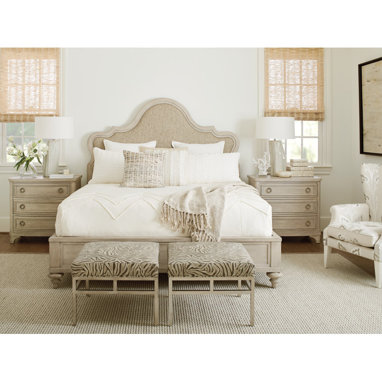 Malibu Transitional Beige King Upholstered Headboard