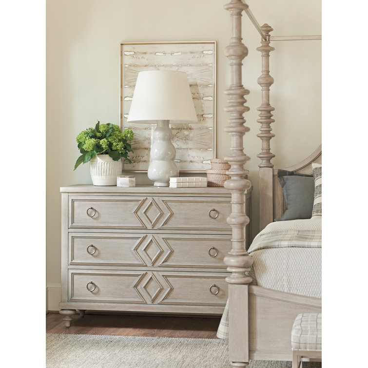 Malibu Transitional 3-Drawer Beige Dresser with Soft Close