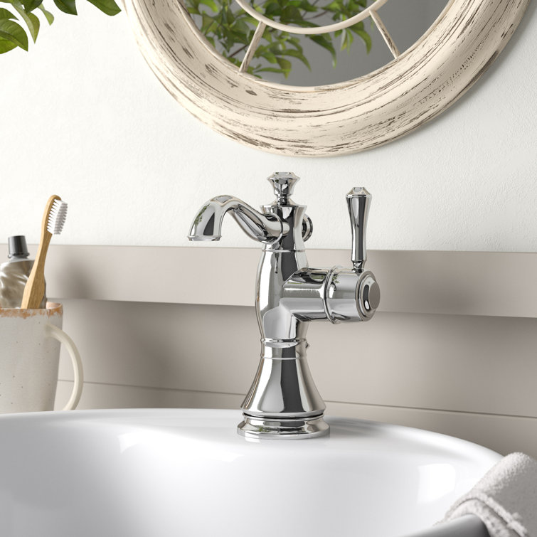 Cassidy Chrome Single Hole Bathroom Faucet with Drain Assembly