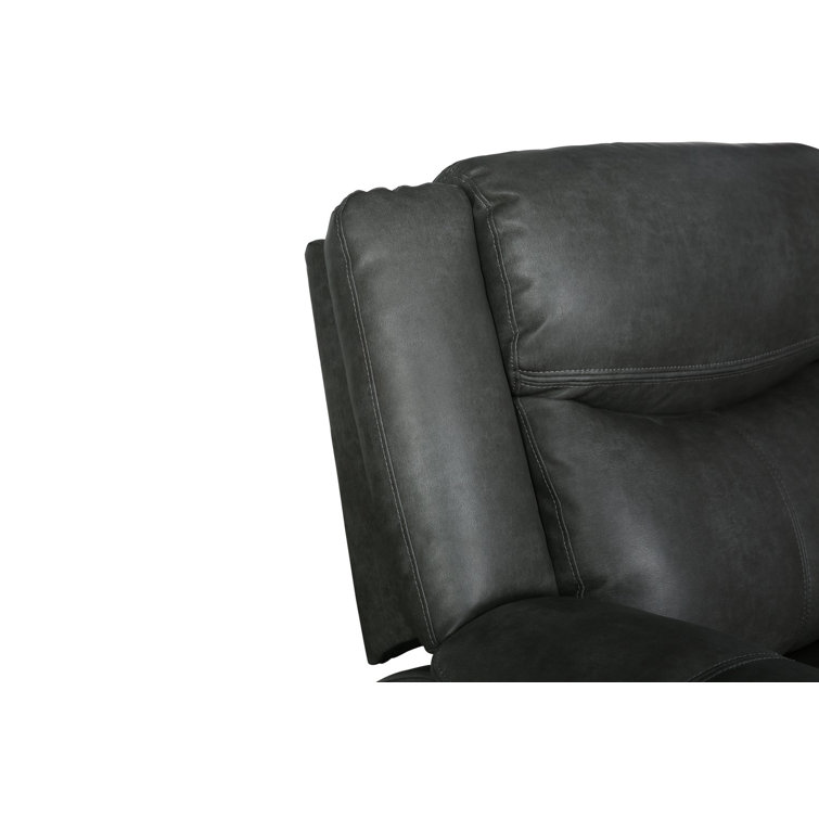 Modern Gray Faux Leather Recliner Chair
