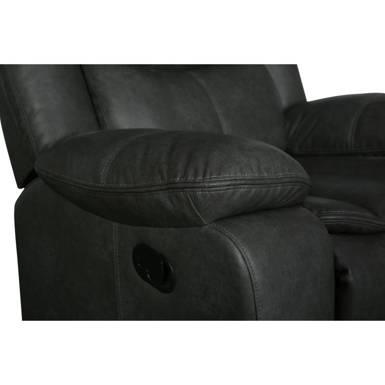 Modern Gray Faux Leather Recliner Chair