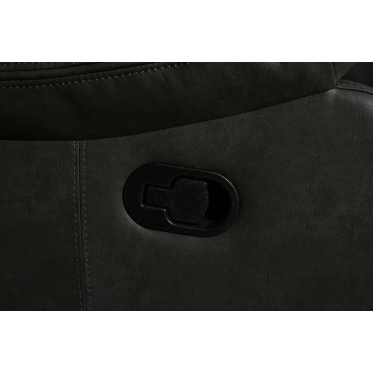 Modern Gray Faux Leather Recliner Chair