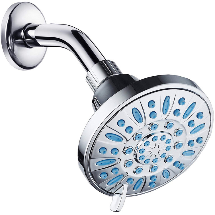 Chrome 4-Inch 6-Setting Wall Mounted Shower Head