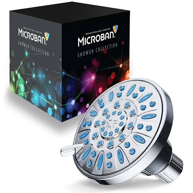 Chrome 4-Inch 6-Setting Wall Mounted Shower Head