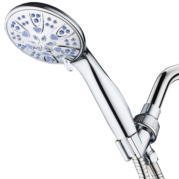 Chrome Antimicrobial Handheld Shower Head with Multiple Spray Settings