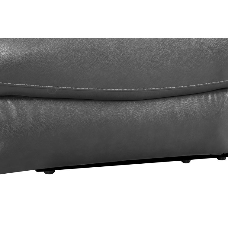 Gray Faux Leather Tufted Sleeper Loveseat with Metal Frame