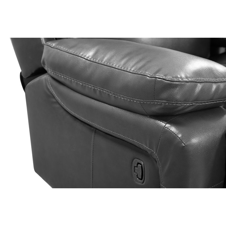 Gray Faux Leather Tufted Sleeper Loveseat with Metal Frame