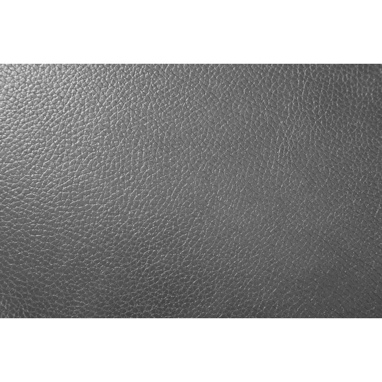 Gray Faux Leather Tufted Sleeper Loveseat with Metal Frame