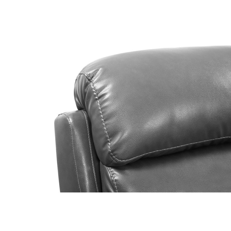 Gray Faux Leather Tufted Sleeper Loveseat with Metal Frame