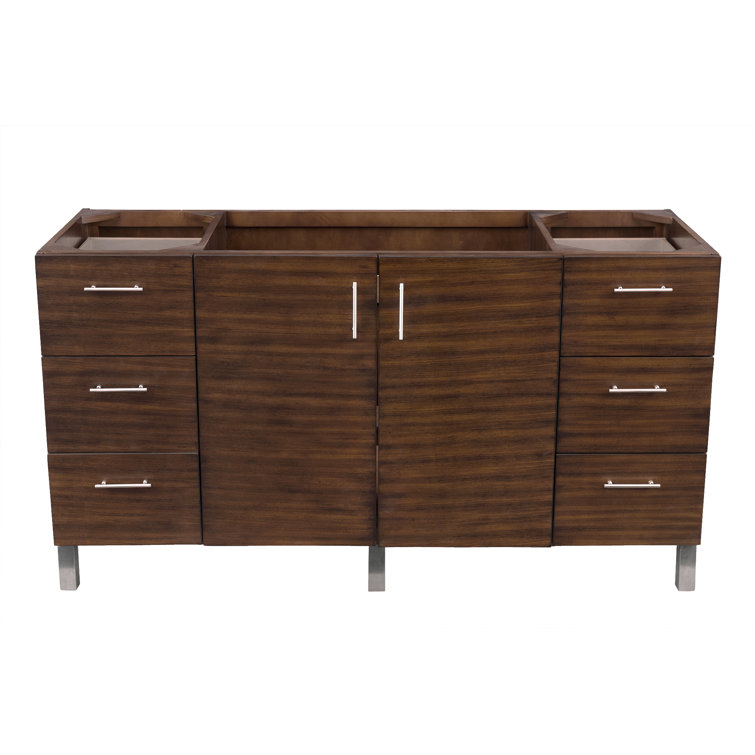 Metropolitan 60" Walnut Single Vanity with Solid Surface Top