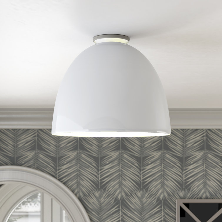 Gloss White Aluminum LED Bowl Ceiling Light 21.69"