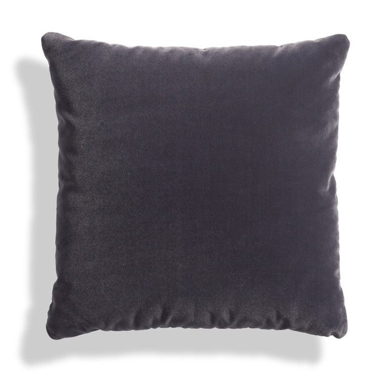 20" x 20" Square Camel Leather and Velvet Pillow