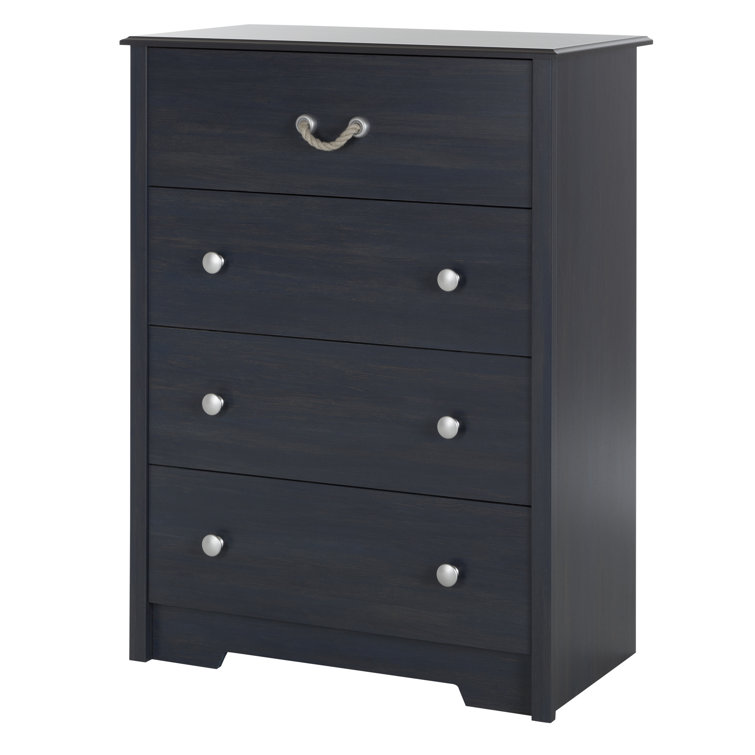Blueberry Coastal 4-Drawer Chest with Rope Handle