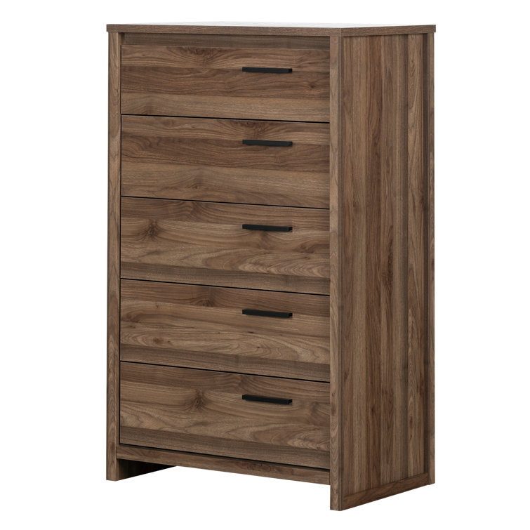 Lensky Urban Natural Walnut 5-Drawer Modern Chest
