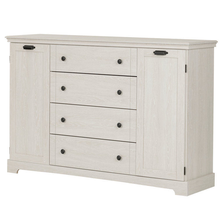 Winter Oak 4-Drawer Combo Dresser with Doors