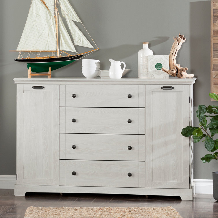 Winter Oak 4-Drawer Combo Dresser with Doors
