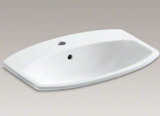 Cimarron White Ceramic Rectangular Drop-in Bathroom Sink