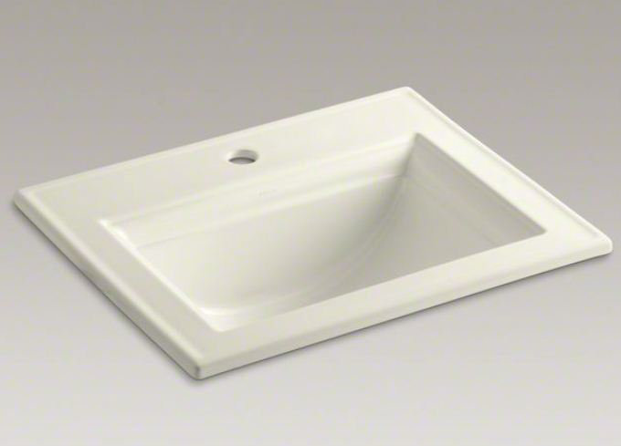 Elegant White Ceramic Rectangular Drop-In Bathroom Sink