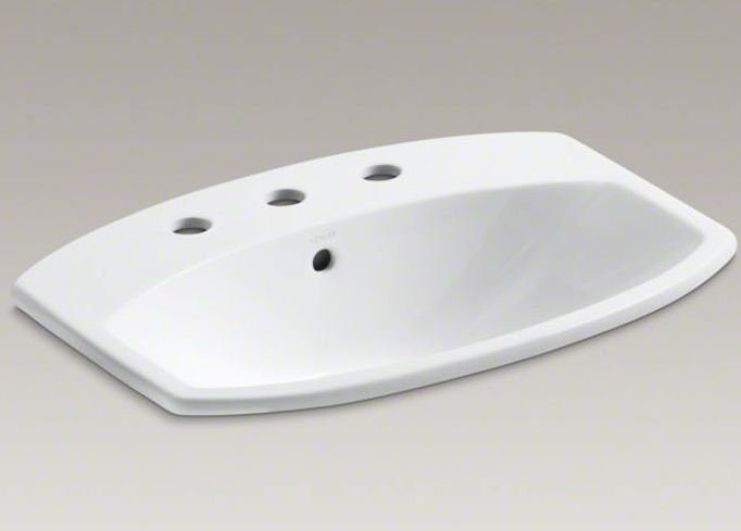 Cimarron Classic White Oval Ceramic Drop-In Sink with Overflow