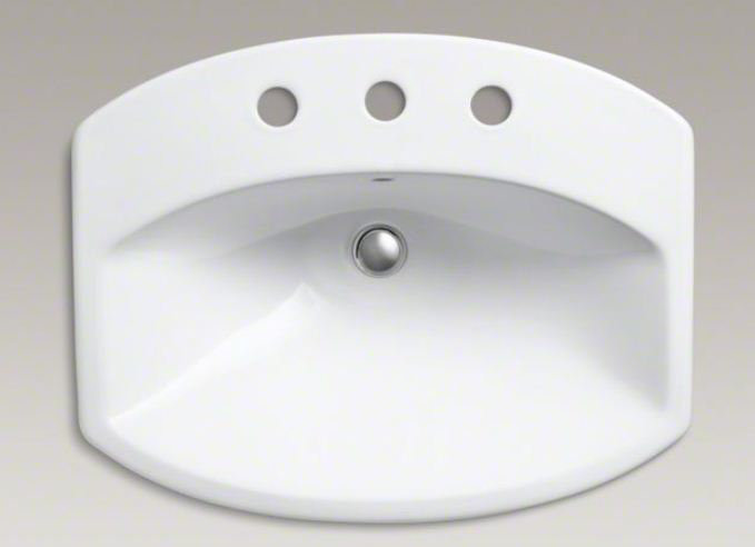 Cimarron Classic White Oval Ceramic Drop-In Sink with Overflow
