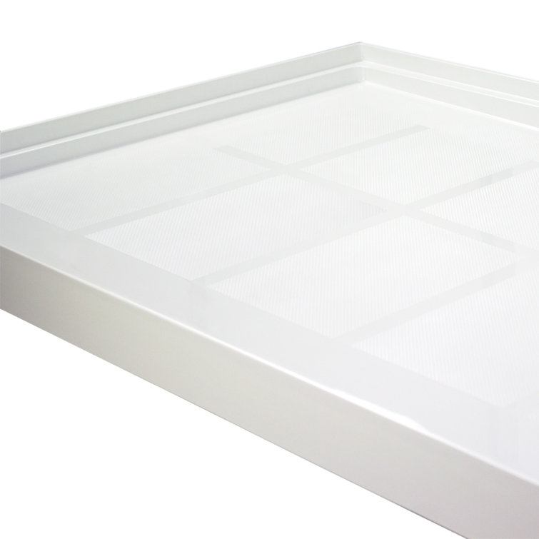 Gray Rectangular Resin Shower Base with Concealed Drain