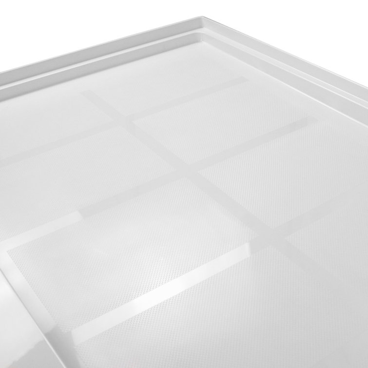 Gray Rectangular Resin Shower Base with Concealed Drain