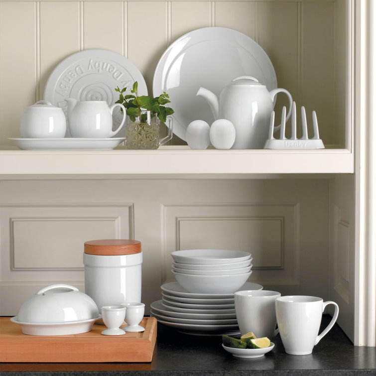Elegant White Ceramic Teapot with Removable Lid
