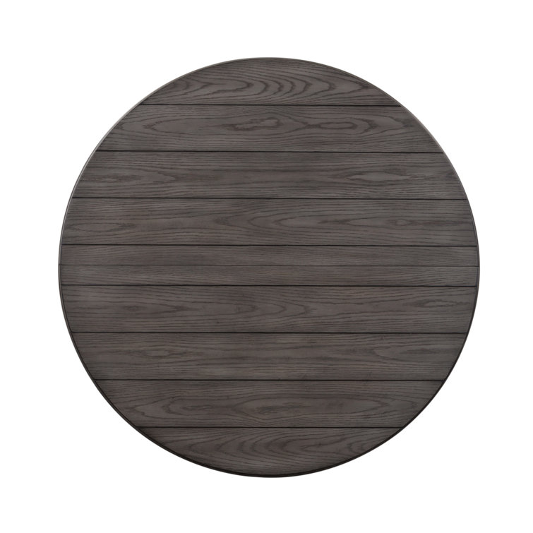 Allyson Park Round Black and White Extendable Wood Dining Table
