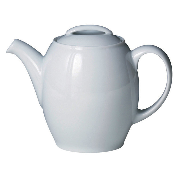 Elegant White Ceramic Teapot with Removable Lid