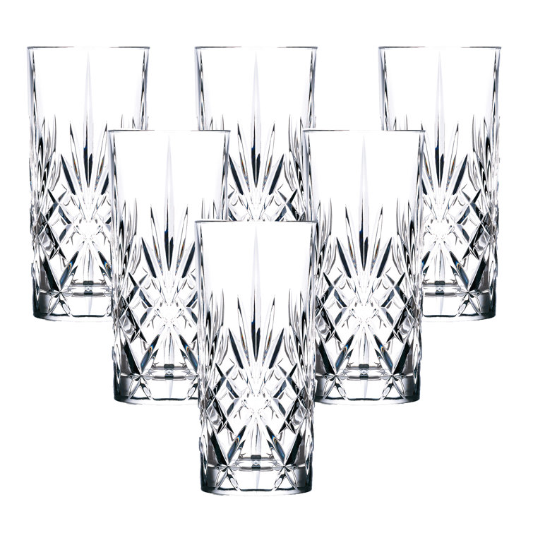 Tuscan Elegance 6-Piece Lead-Free Crystal Highball Glass Set