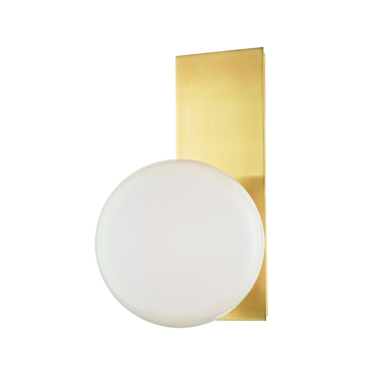 Aged Brass and Glass Single Light Wall Sconce