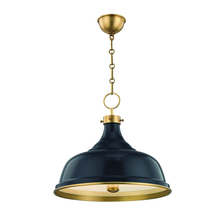 Dark Blue Brass Indoor/Outdoor LED Pendant Light