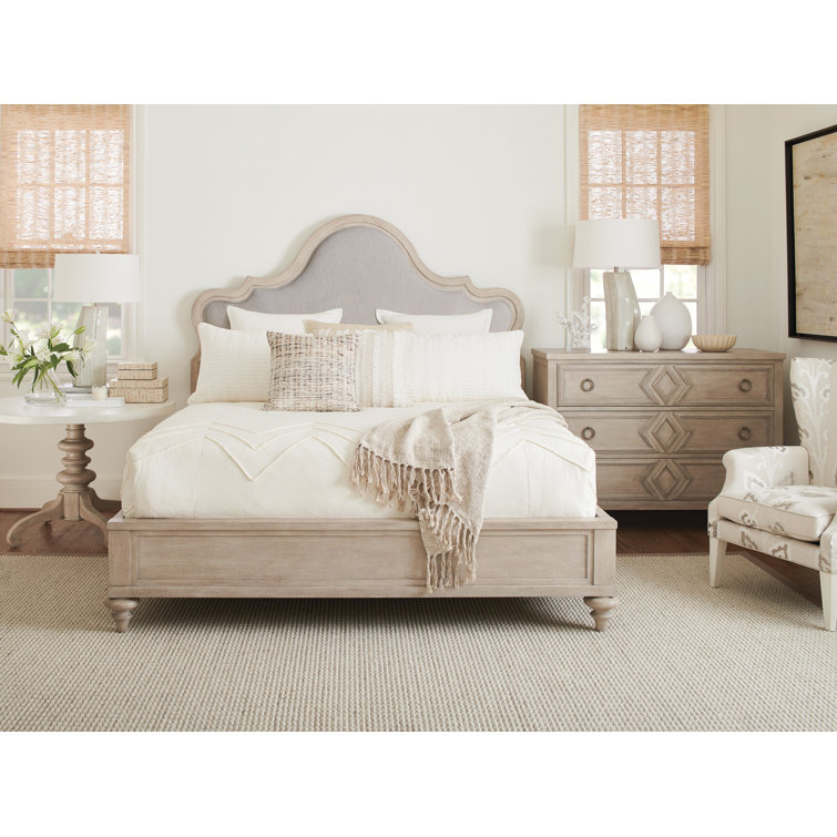 Malibu Transitional Beige King Upholstered Headboard