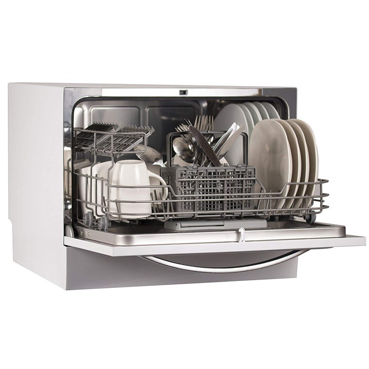 Compact White Stainless Steel Countertop Dishwasher for RV