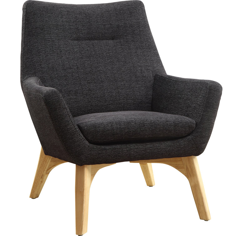 Quintessence Black Wood Upholstered Reception Chair
