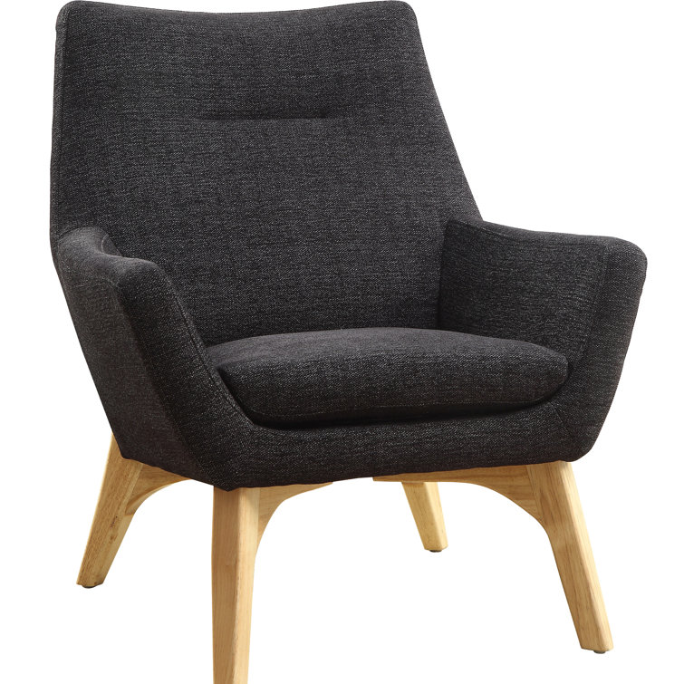 Quintessence Black Wood Upholstered Reception Chair
