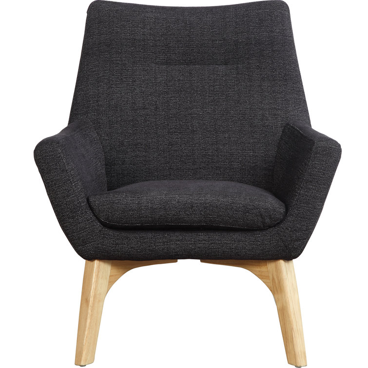 Quintessence Black Wood Upholstered Reception Chair