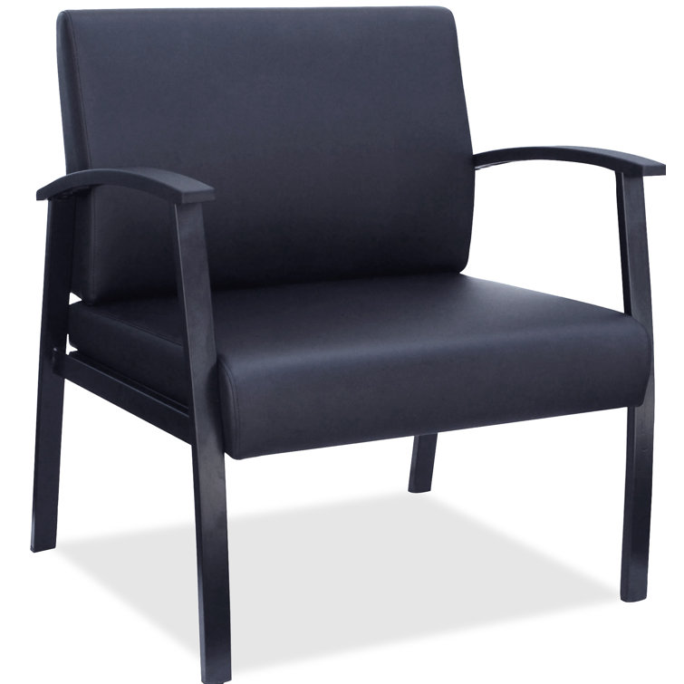 Elevate 450 lb Capacity Black Leather Swivel Guest Chair