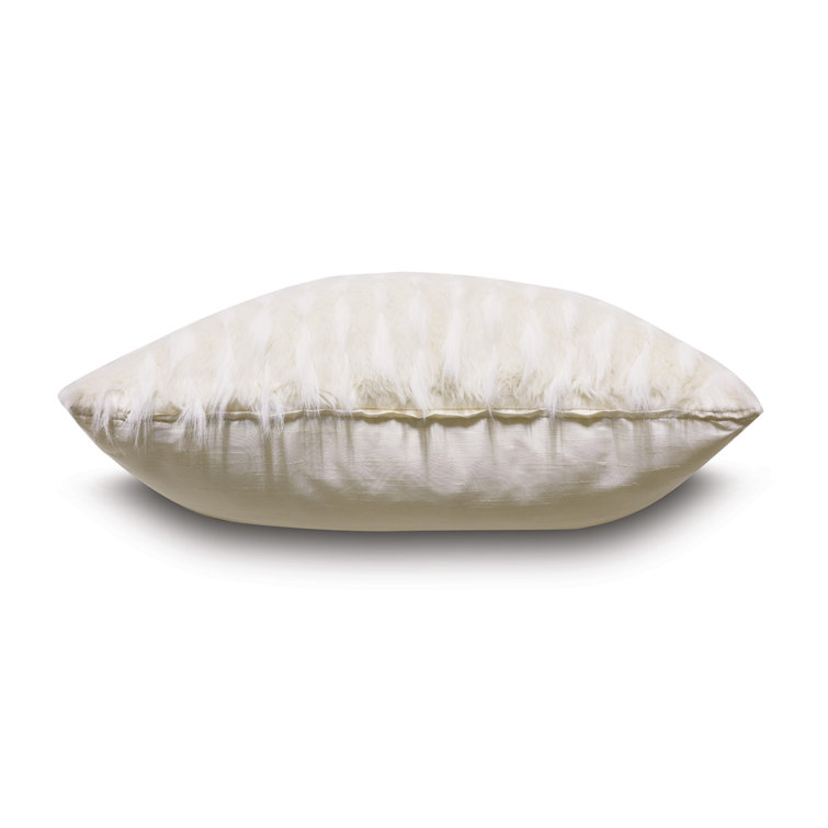 Luxurious White Faux Fur Square Pillow Cover & Insert