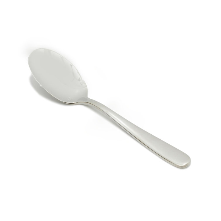 Silver Stainless Steel Flat Serving Spoons Set of 12