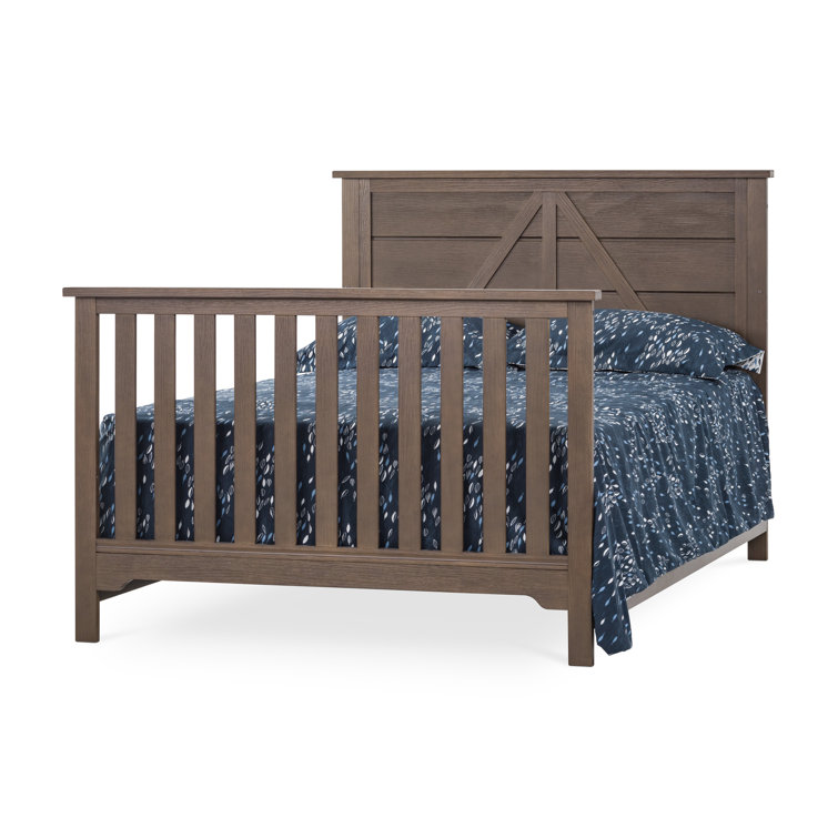 Brushed Truffle Pine Wood 4-in-1 Convertible Crib