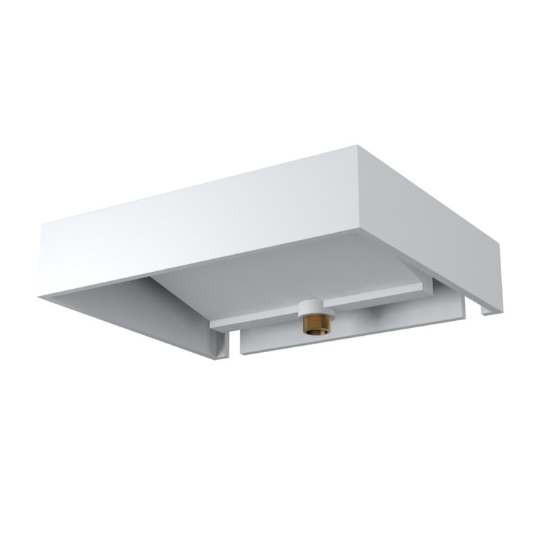Gloss White Polymarble Rectangular Wall Mount Bathroom Sink