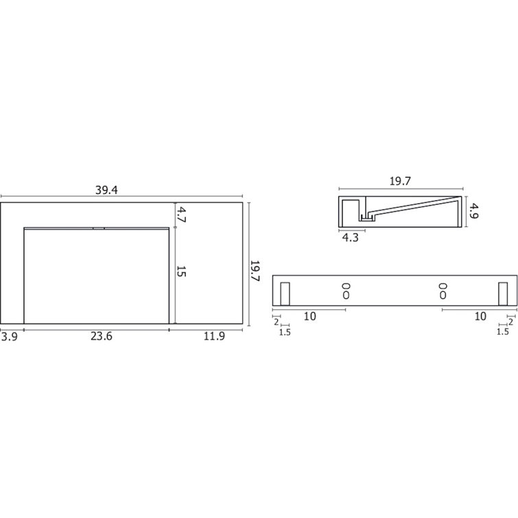 Gloss White 39'' Rectangular Wall-Mount Bathroom Sink