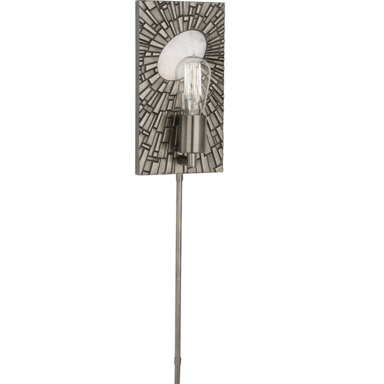 Antiqued Polished Nickel Plug-In Wall Sconce