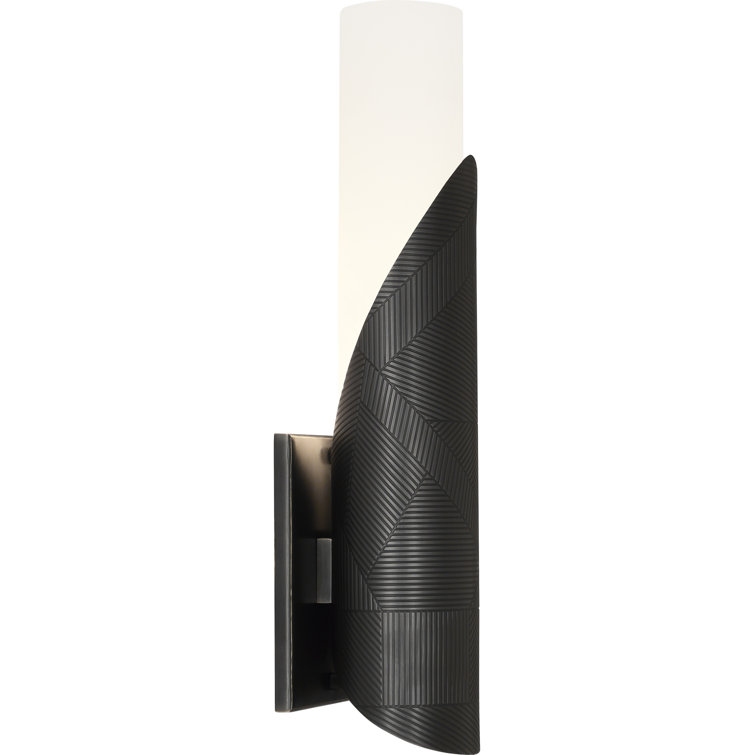 Deane 16.5" Frosted Glass and Steel Dimmable Cylinder Sconce