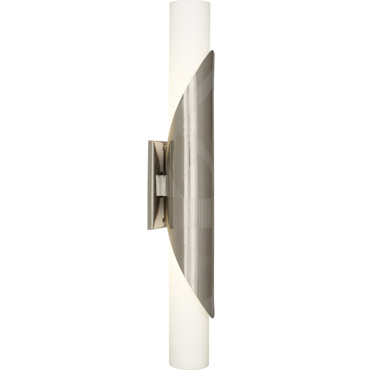Elegance Polished Nickel Cylinder Sconce with Frosted Glass