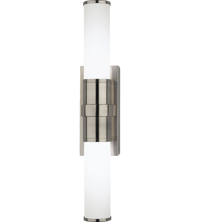 Antique Silver Dimmable LED Cylinder Sconce with White Glass
