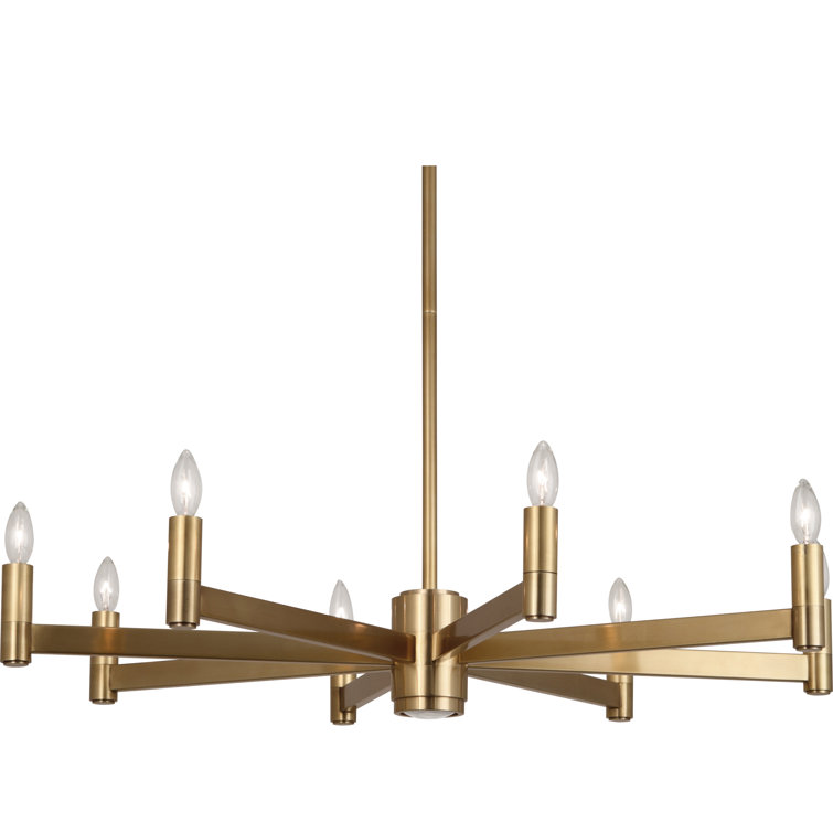 Elegant Delany Antique Brass 9-Light Chandelier