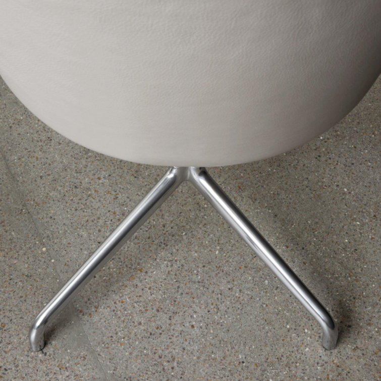 Cognac Leather and Aluminum Task Chair