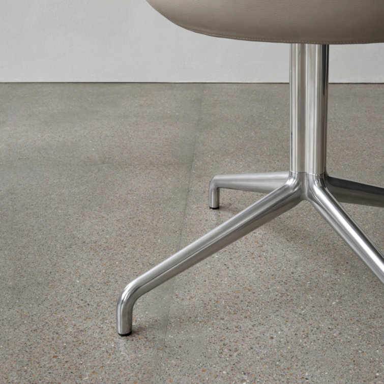 Cognac Leather and Aluminum Task Chair